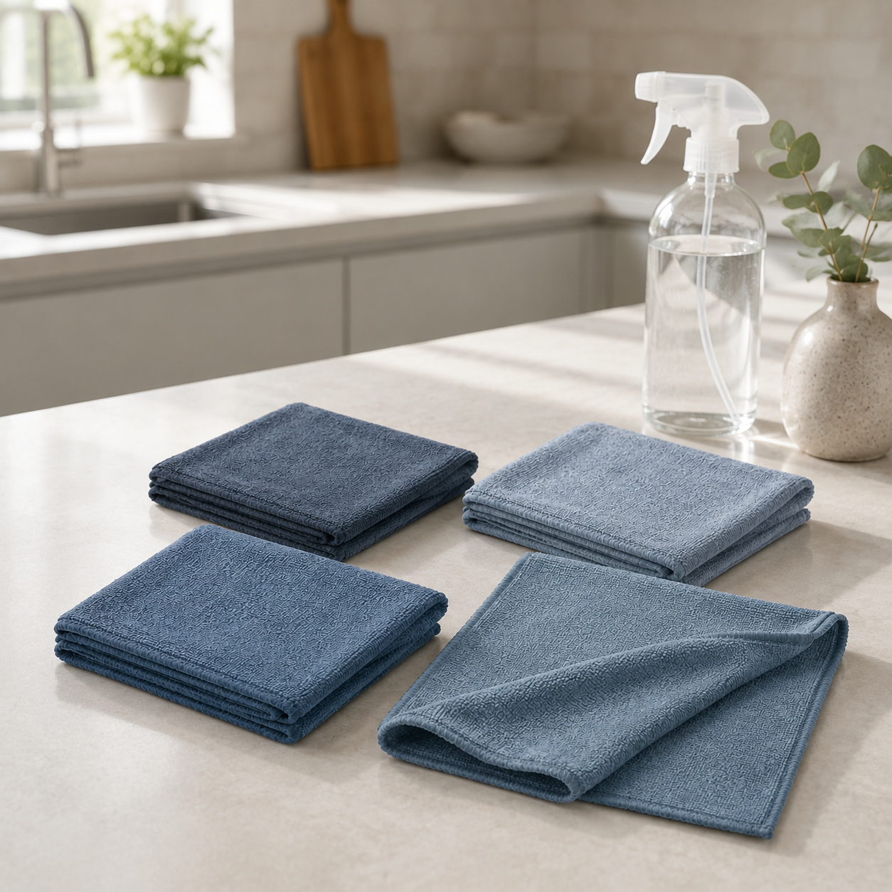 Lot de 4 Chiffons Microfibres Réutilisables