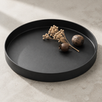 Plateau Décoratif Rond à Bord Relevé