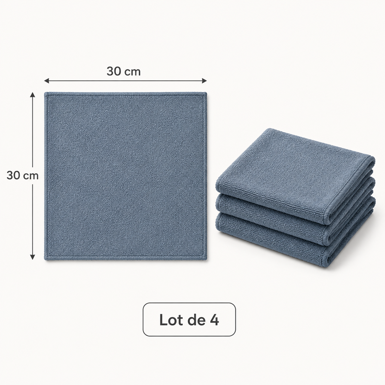Lot de 4 Chiffons Microfibres Réutilisables