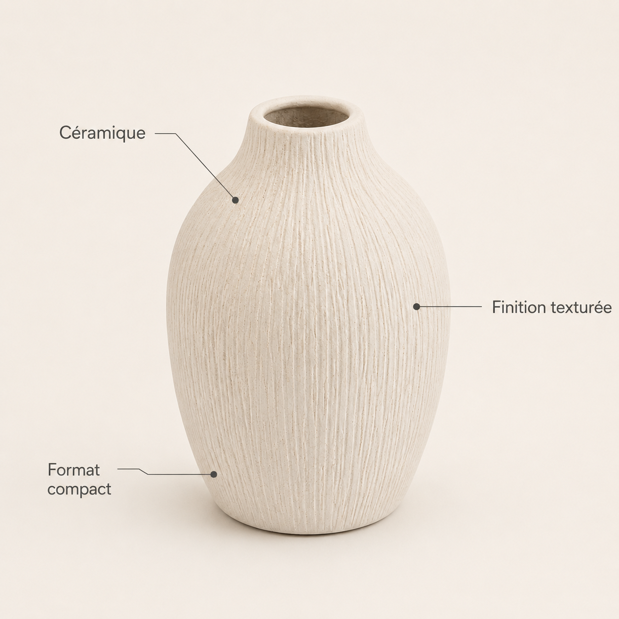 Vase Décoratif Texturé en Céramique