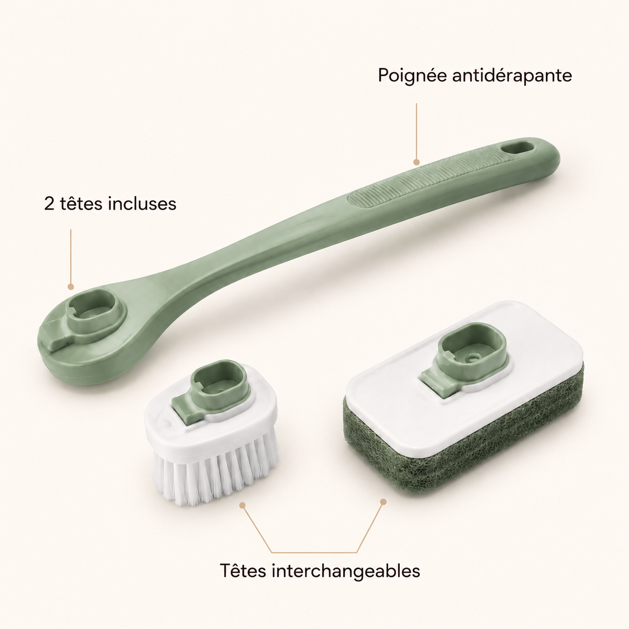 Brosse de Nettoyage à Tête Interchangeable