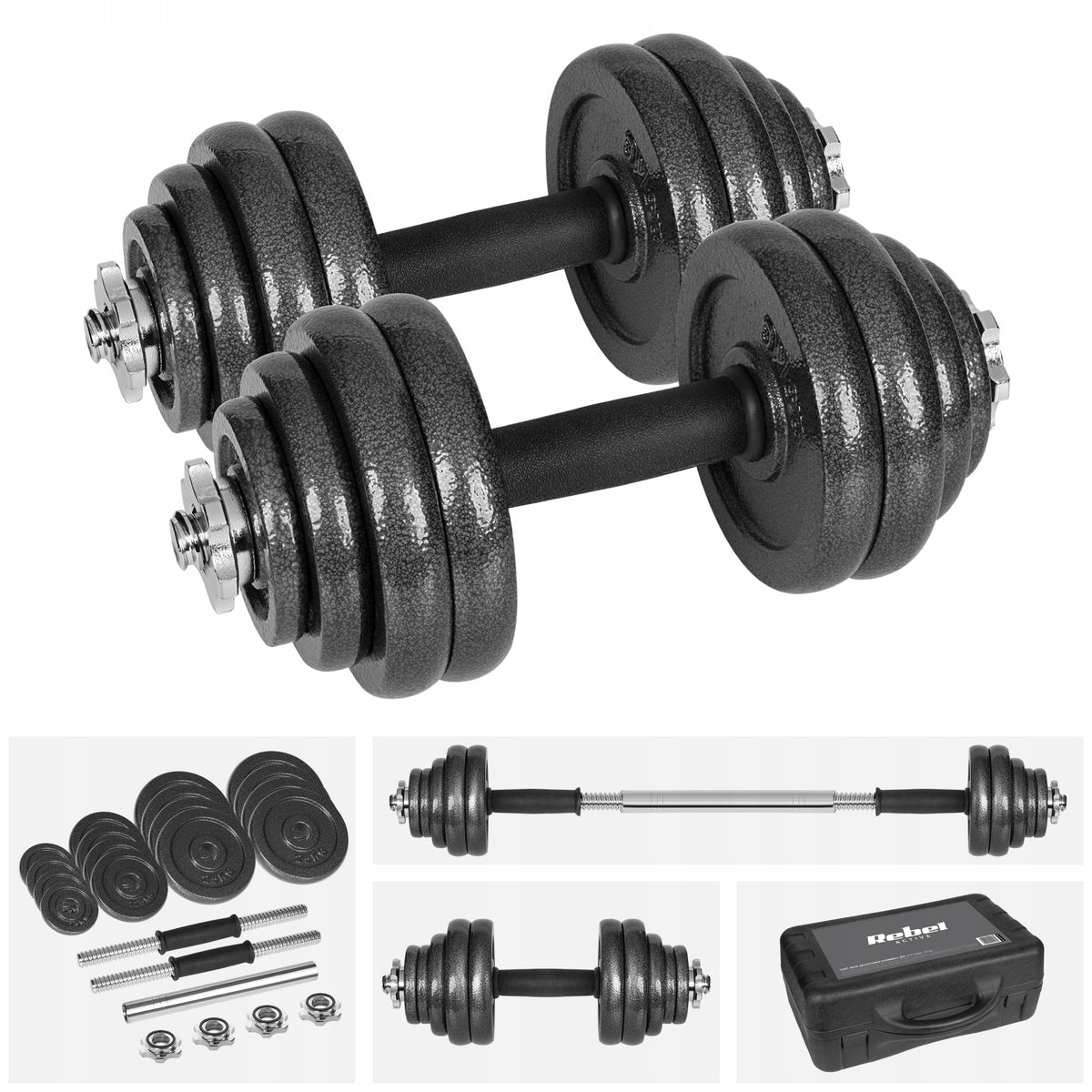 Hantle żeliwne regulowane Rebel 2x 15 kg