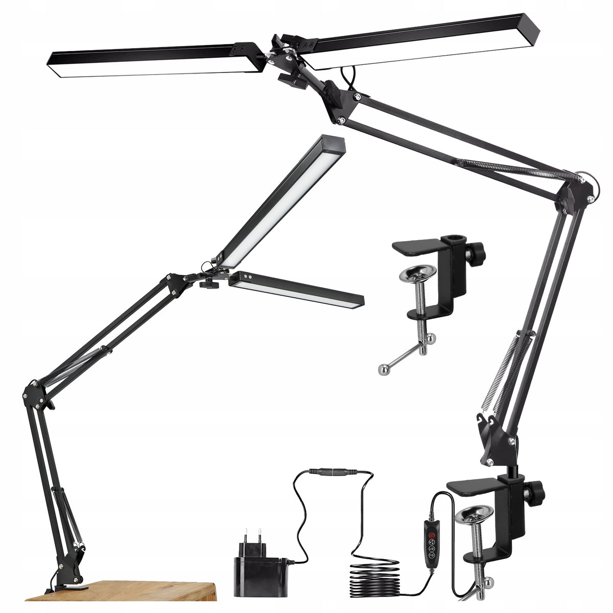 Lampka biurkowa Smartled czarna 2 punkty LED ściemniana