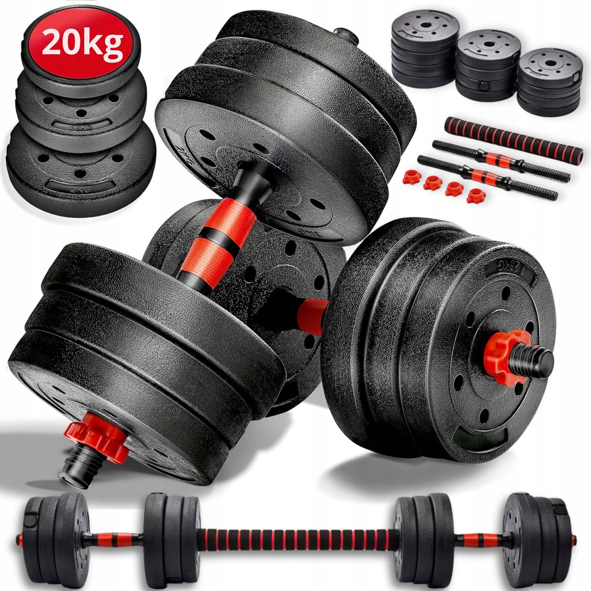 Hantel regulowany 2x10 kg bitumiczny