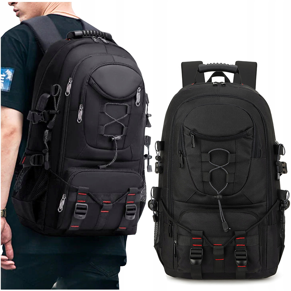 Plecak turystyczny Gotel wodoodporny na laptop 41-60 l czarny